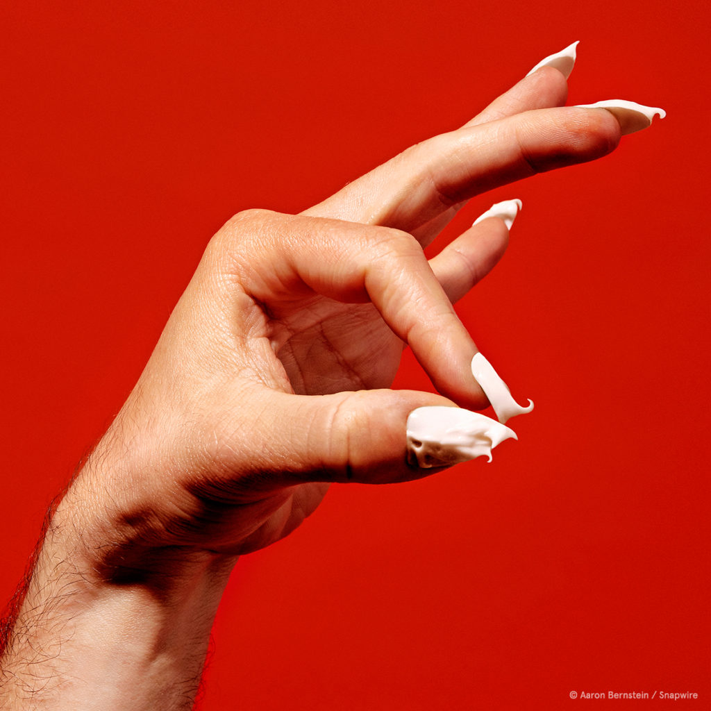 hand portrait with icing for nails