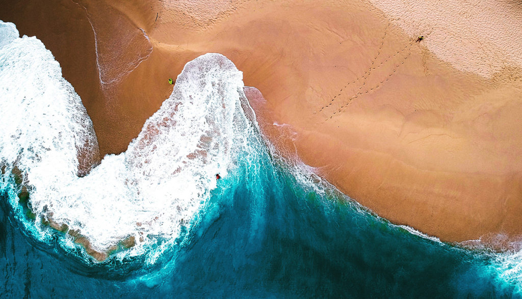 birds eye view of the beach 