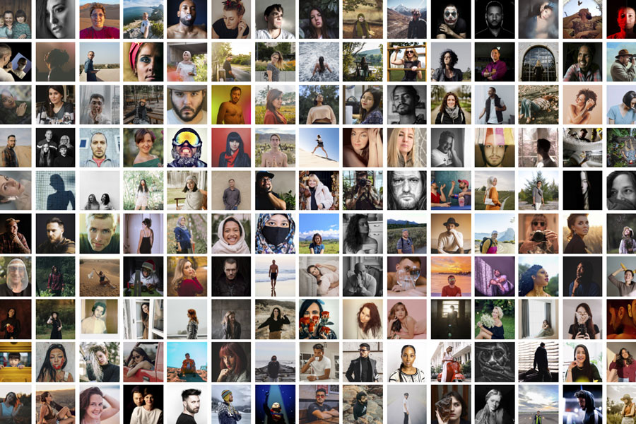 grid of close-up portraits of snapwire creators