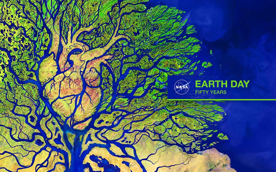 nasa earth day satellite art of the earth with a heart shape