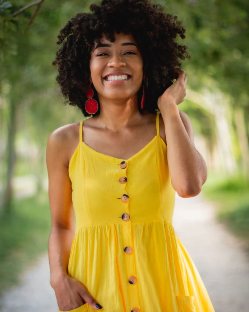 girl in a yellow dress